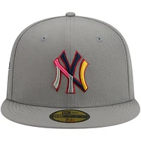 Casquette ajustée 59FIFTY gris des New York Yankees pour homme Era