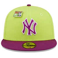 Men's New Era Green/Purple York Yankees MLB x Big League Chew - Swingin' Sour Apple Flavor Pack 59FIFTY Fitted Hat