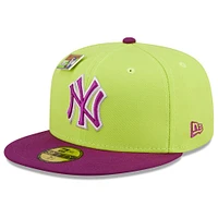 Men's New Era Green/Purple York Yankees MLB x Big League Chew - Swingin' Sour Apple Flavor Pack 59FIFTY Fitted Hat
