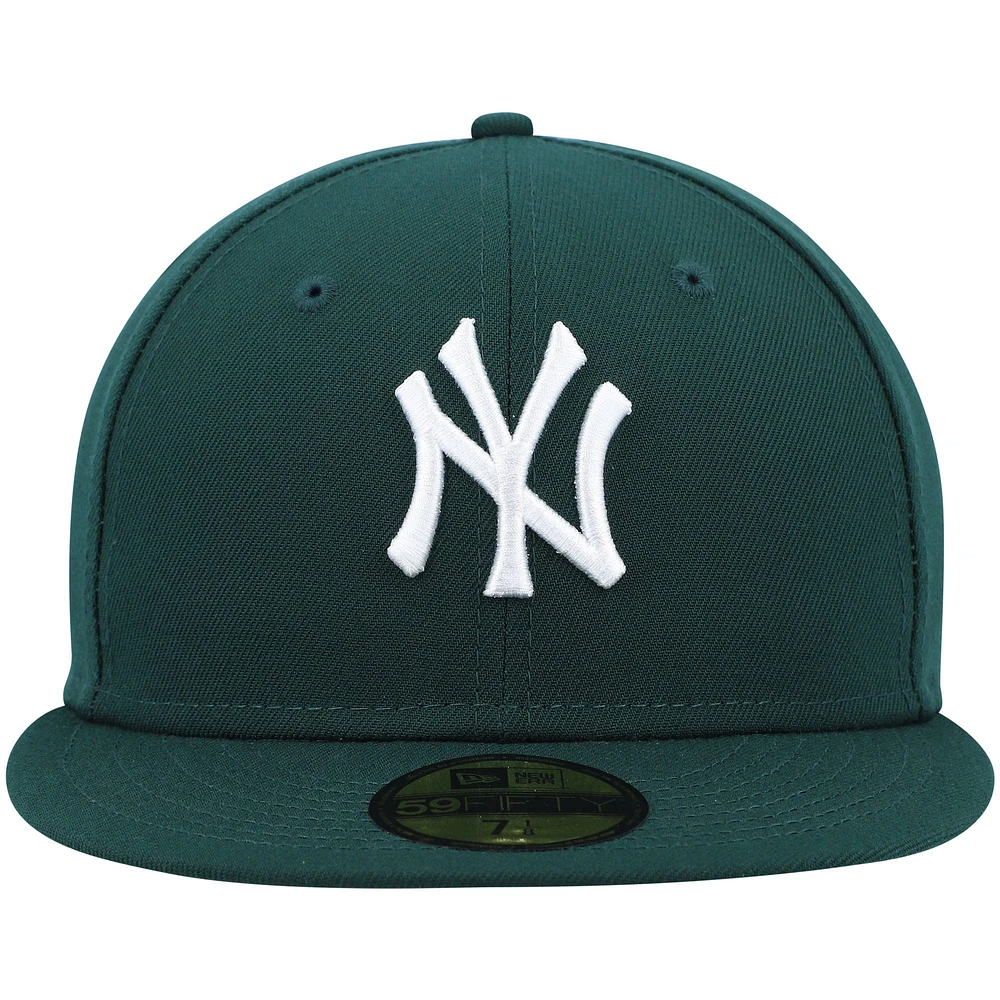 Men's New Era Green York Yankees White Logo 59FIFTY Fitted Hat