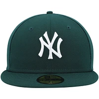 Men's New Era Green York Yankees White Logo 59FIFTY Fitted Hat