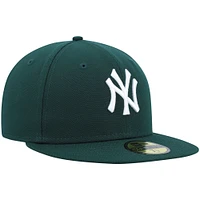 Men's New Era Green York Yankees White Logo 59FIFTY Fitted Hat