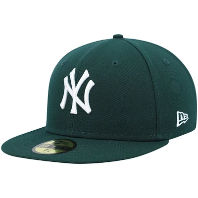 Men's New Era Green York Yankees White Logo 59FIFTY Fitted Hat