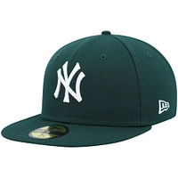 Men's New Era Green York Yankees White Logo 59FIFTY Fitted Hat