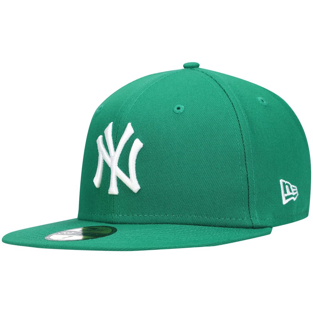 Men's New Era Kelly Green York Yankees White Logo 59FIFTY Fitted Hat