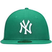 Men's New Era Kelly Green York Yankees White Logo 59FIFTY Fitted Hat