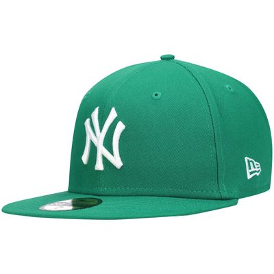 Men's New Era Kelly Green York Yankees White Logo 59FIFTY Fitted Hat