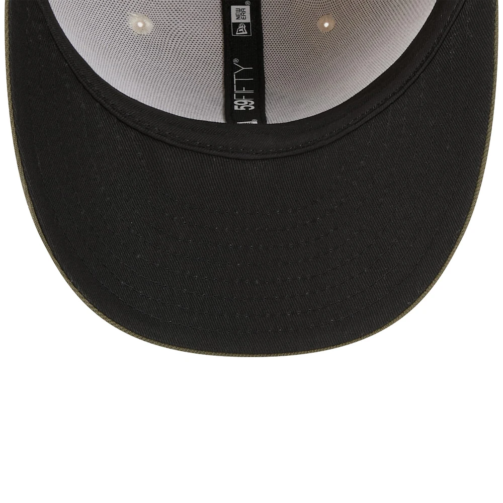 Men's New Era Light Beige/Olive York Yankees 2025 Armed Forces Day 59FIFTY Fitted Hat