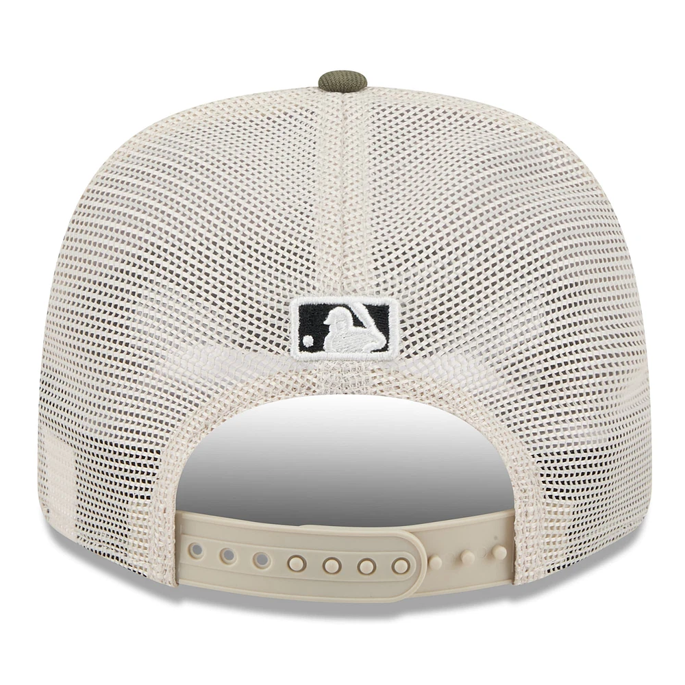 Men's New Era Light Beige/Olive New York Yankees 2025 Armed Forces Day 9SEVENTY Stretch-Snap Hat