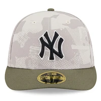 Men's New Era Light Beige/Olive York Yankees 2025 Armed Forces Day Low Profile 59FIFTY Fitted Hat
