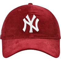 Men's New Era Maroon New York Yankees MoMA Corduroy 9TWENTY Adjustable Hat
