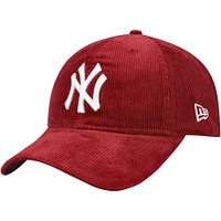 Men's New Era Maroon New York Yankees MoMA Corduroy 9TWENTY Adjustable Hat