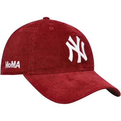 Men's New Era Maroon New York Yankees MoMA Corduroy 9TWENTY Adjustable Hat