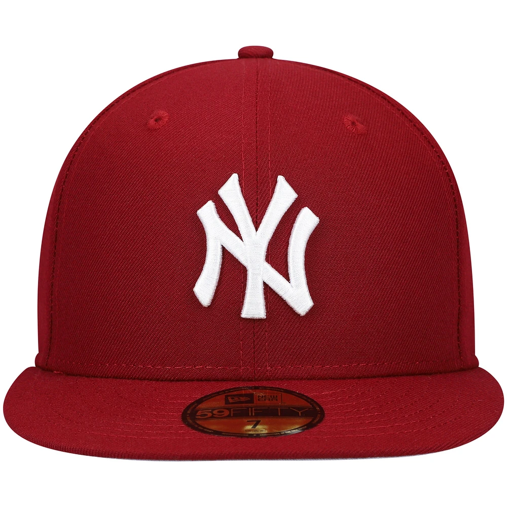 Men's New Era Maroon York Yankees White Logo 59FIFTY Fitted Hat