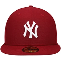 Men's New Era Maroon York Yankees White Logo 59FIFTY Fitted Hat