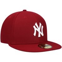 Men's New Era Maroon York Yankees White Logo 59FIFTY Fitted Hat