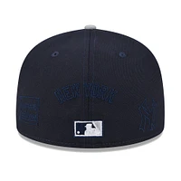 Men's New Era Navy/Gray York Yankees Multi Logo 59FIFTY Fitted Hat