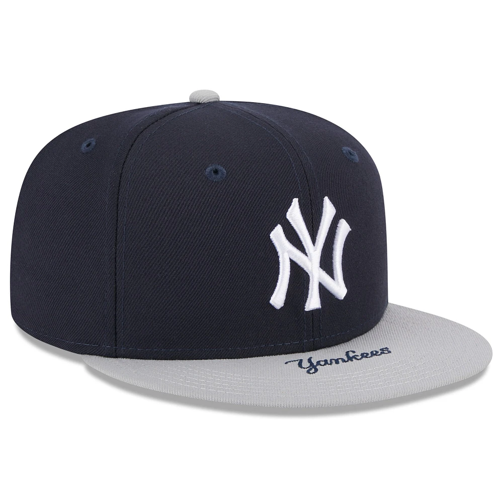 Casquette ajustée 59FIFTY New York Yankees On Deck Era pour hommes, bleu marine/gris