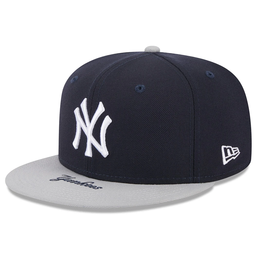 Casquette ajustée 59FIFTY New York Yankees On Deck Era pour hommes, bleu marine/gris