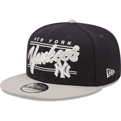 Men's New Era Navy/Gray New York Yankees Team Script 9FIFTY Adjustable Snapback Hat