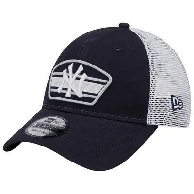 Casquette Snapback 9FORTY Trucker Snapback avec logo New York Yankees New Era pour homme bleu marine/blanc