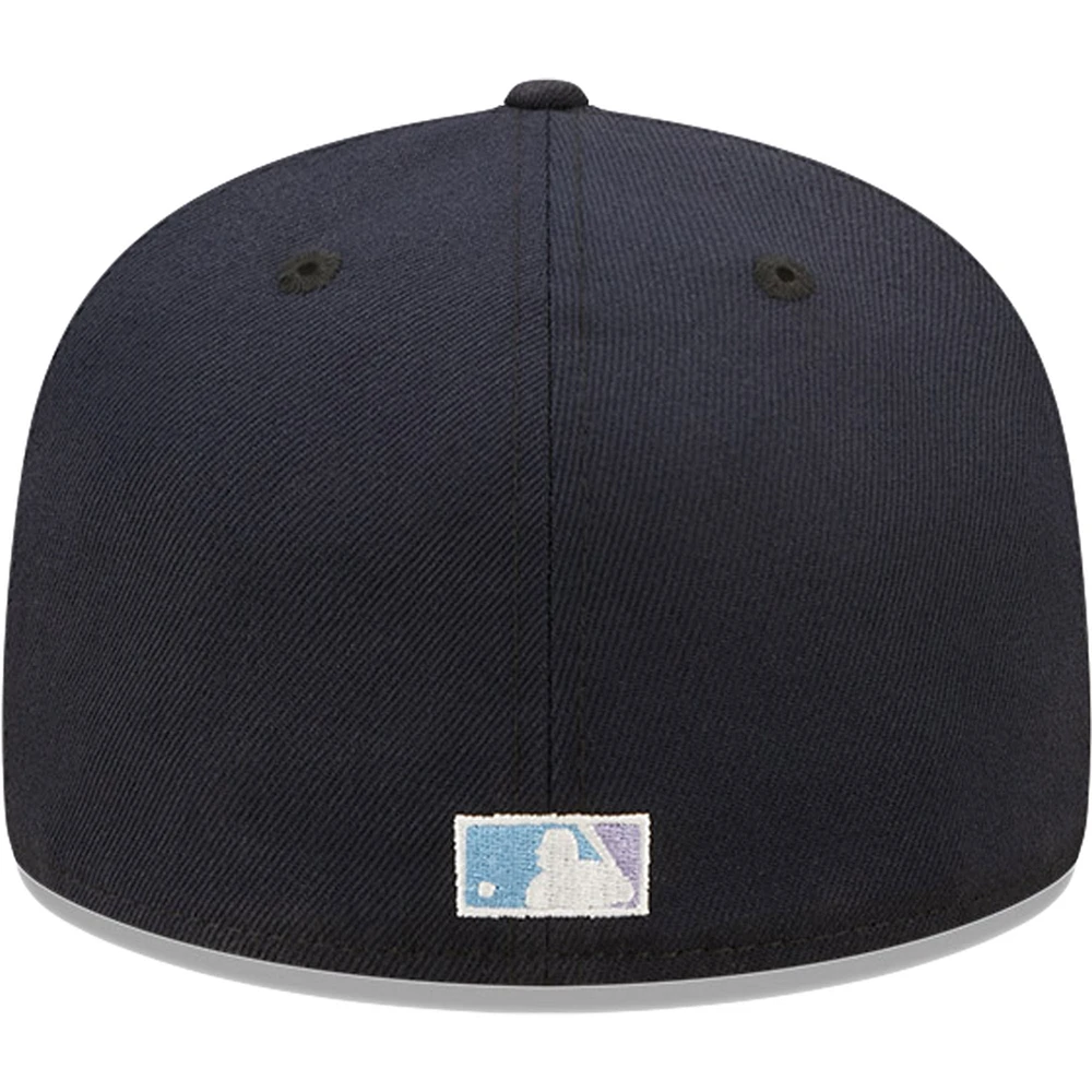 Casquette ajustée 59FIFTY pour homme New Era bleu marine York Yankees 100th Anniversary Lavender Undervisor