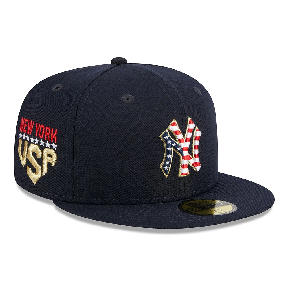 Casquette ajustée New Era York Yankees 2023 Fourth of July 59FIFTY pour homme, bleu marine