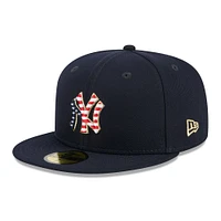 Casquette ajustée New Era York Yankees 2023 Fourth of July 59FIFTY pour homme, bleu marine