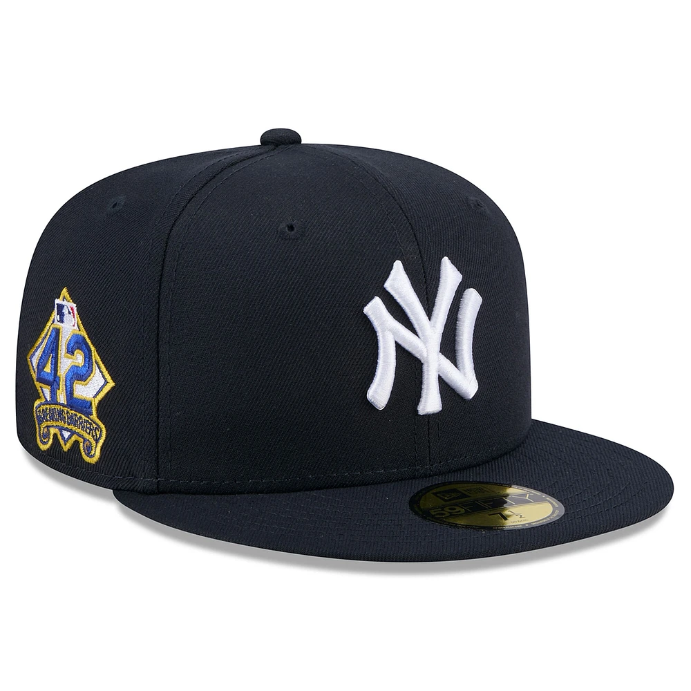 Casquette ajustée Jackie Robinson Day 59FIFTY bleu marine New Era pour homme, York Yankees 2025