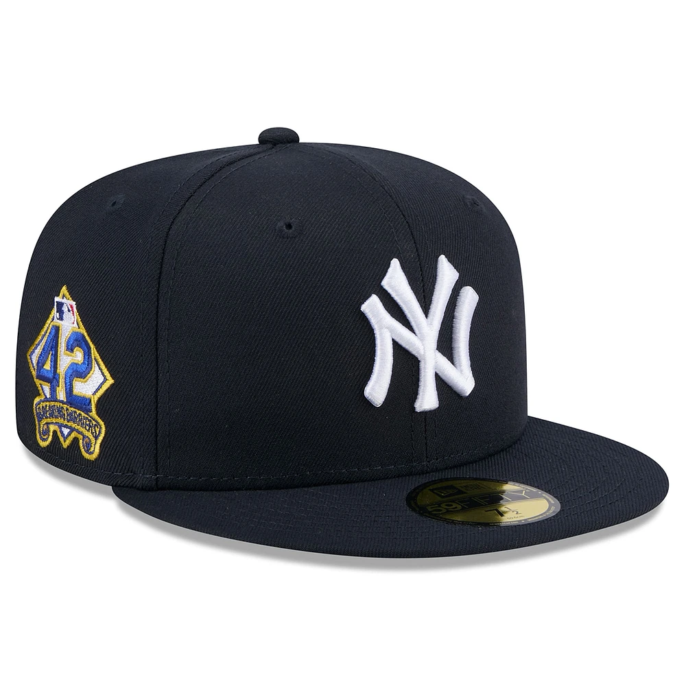 Casquette ajustée Jackie Robinson Day 59FIFTY bleu marine New Era pour homme, York Yankees 2025
