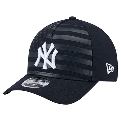 Men's New Era Navy New York Yankees American Flag 9FORTY M-Crown A-Frame Adjustable Hat