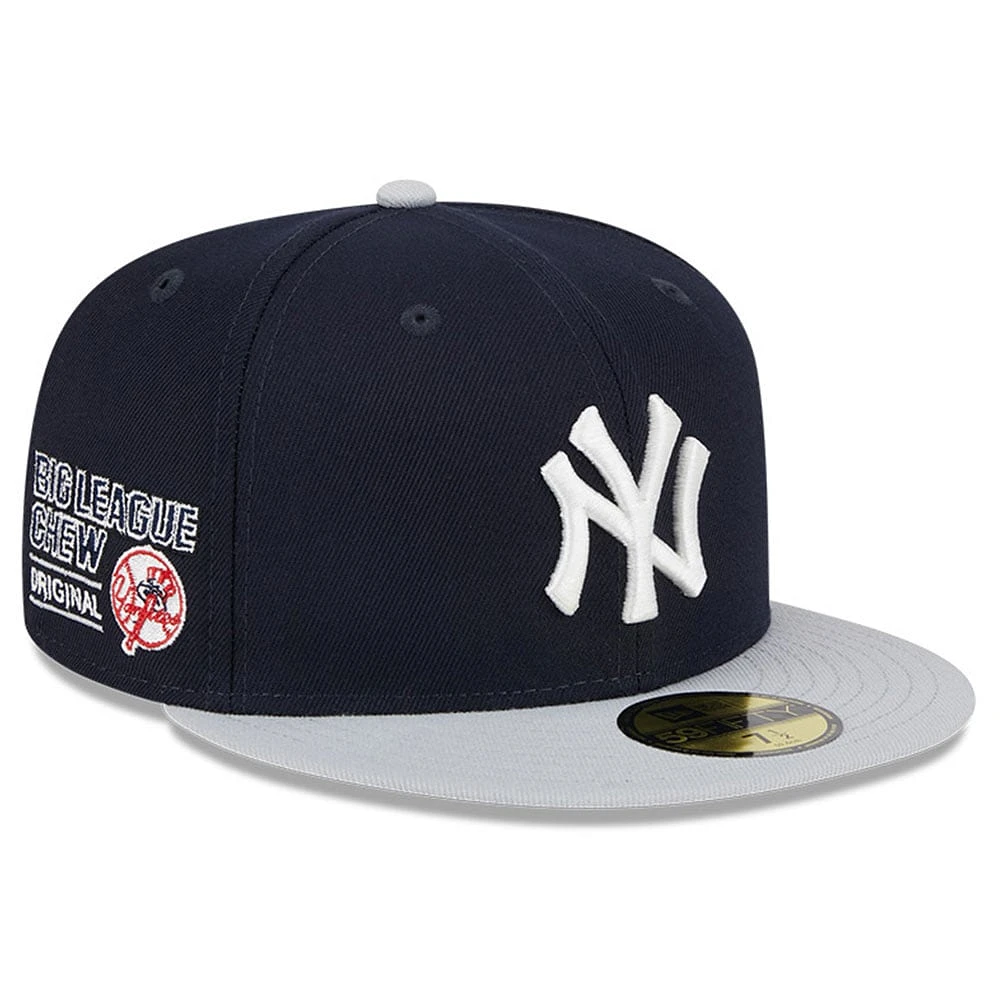 Casquette ajustée 59FIFTY New Era pour hommes des Yankees de York Big League Chew Team bleu marine