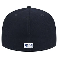 Casquette ajustée New Era 59FIFTY à damier bleu marine York Yankees pour homme