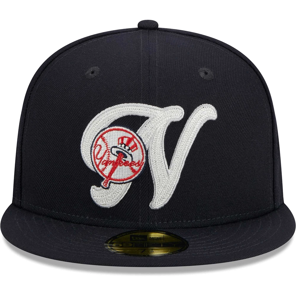 Casquette ajustée 59FIFTY New Era York Yankees Duo Logo pour homme bleu marine