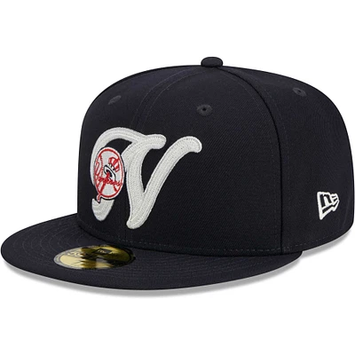 Casquette ajustée 59FIFTY New Era York Yankees Duo Logo pour homme bleu marine