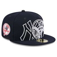 Men's New Era Navy York Yankees Game Day Overlap 59FIFTY Fitted Hat