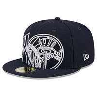 Men's New Era Navy York Yankees Game Day Overlap 59FIFTY Fitted Hat