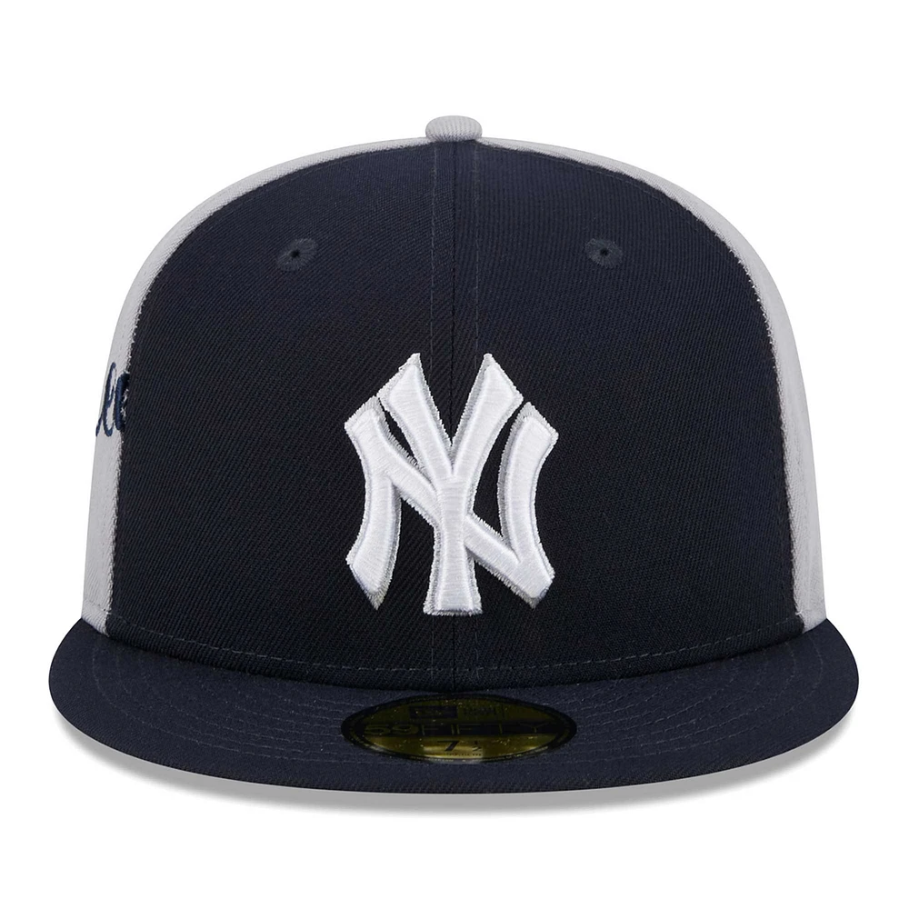 Men's New Era Navy York Yankees Gameday Sideswipe 59FIFTY Fitted Hat