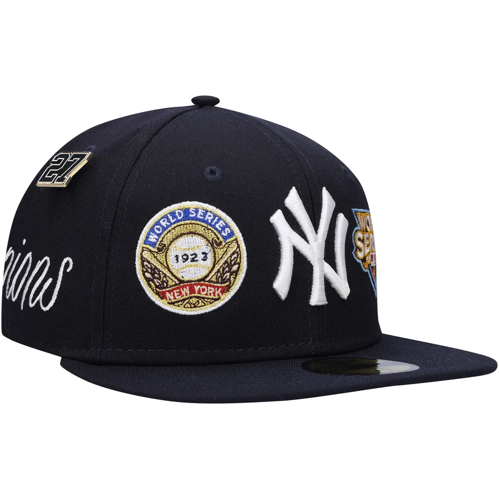 New York Yankees New Era Historic World Series Champions 59FIFTY Fitted Hat  - Navy