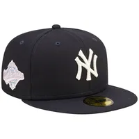 New York Yankees New Era 1996 World Series Red Undervisor 59FIFTY Fitted Hat  - Gray/Black