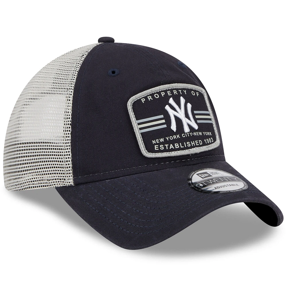 Men's New Era Navy New York Yankees Property Trucker 9TWENTY Snapback Hat