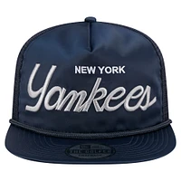 Casquette de golf ajustable New Era bleu marine New York Yankees Retro Satin Script pour homme