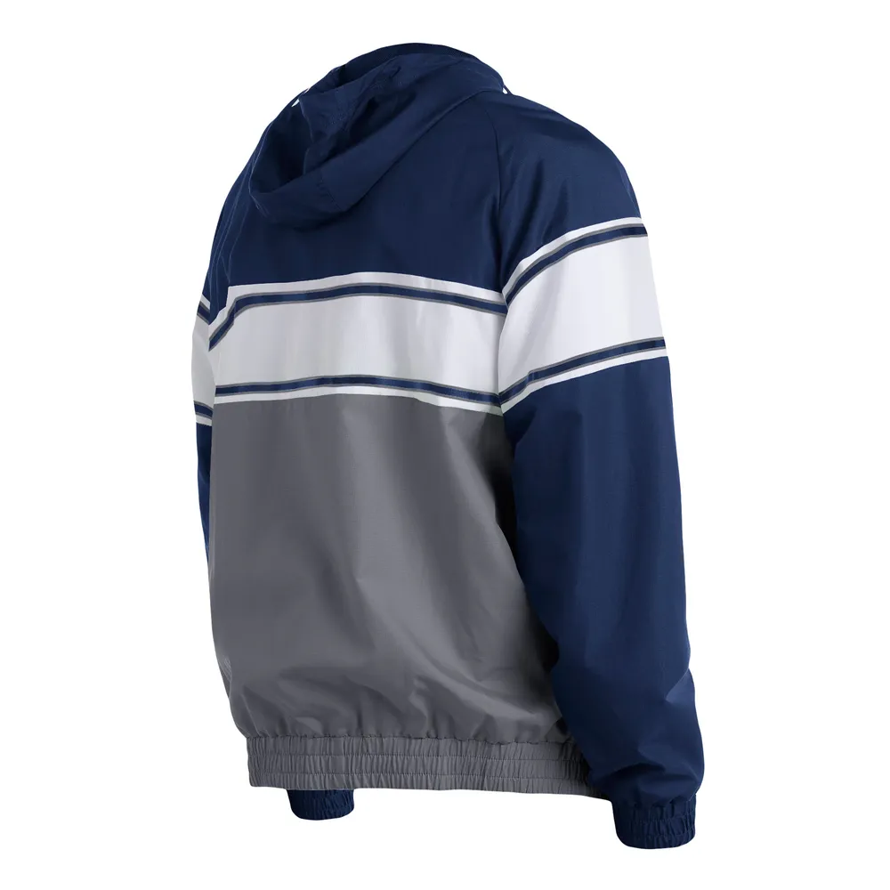 Men's New Era Navy York Yankees Ripstop Raglan Quarter-Zip Hoodie