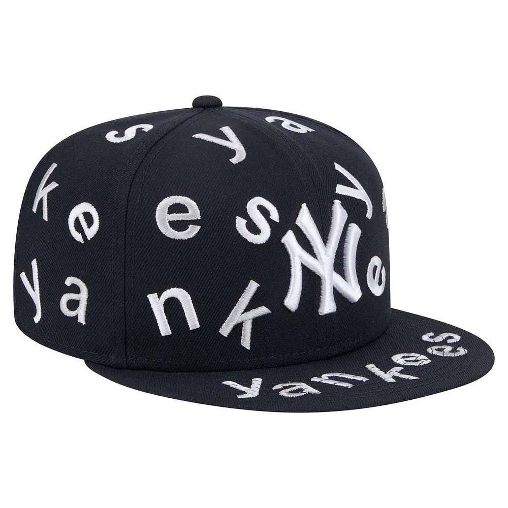 Casquette ajustée New Era 59FIFTY bleu marine pour homme avec logo Team Confetti des Yankees de York