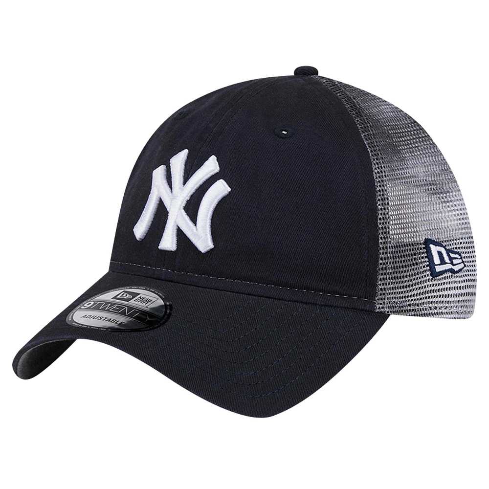 Casquette réglable bleu marine New Era New York Yankees Team Slick Trucker 9TWENTY pour hommes