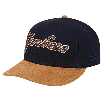 Casquette ajustée 59FIFTY à visière basse en daim bleu marine New York Yankees pour hommes