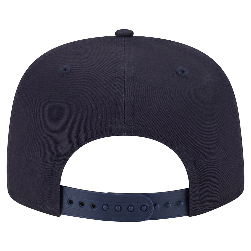 Casquette snapback de golfeur New Era bleu marine avec texte de l'équipe des Yankees de New York pour homme