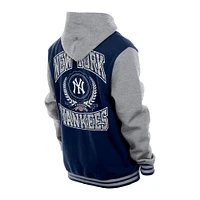 Men's New Era Navy York Yankees Throwback Prep Full-Snap Hoodie Jacket