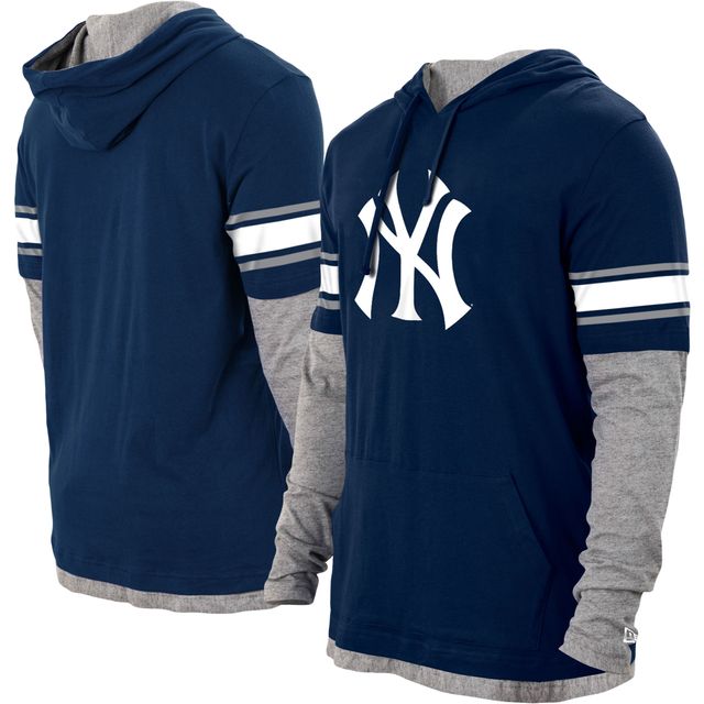 Men's New Era Navy York Yankees Big & Tall Twofer Pullover Hoodie