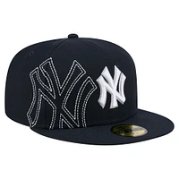 Men's New Era Navy York Yankees Yarn Stitch 59FIFTY Fitted Hat